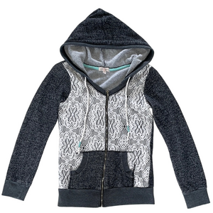 ⭐ Wish & Win Gray Lace Front Sweatshirt Y2K M (Women’s M) ⭐